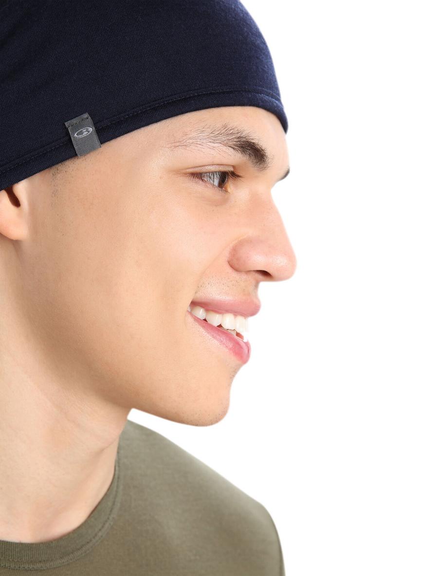 Loden / Midnight Navy Men's Icebreaker Unisex Merino Pocket Beanie Hats | USA 1101UZGT